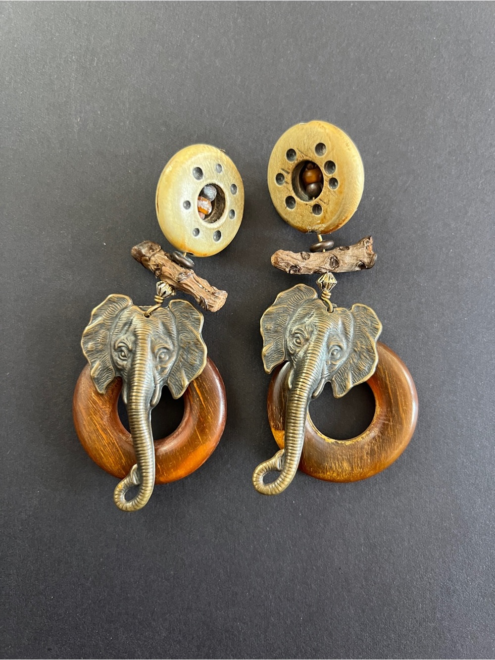 Vintage Elephant Dangle Earrings